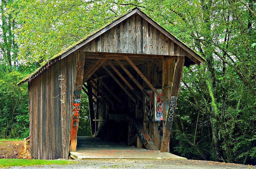 Old Wooden Covered Bridge Photograph by Susan Leggett