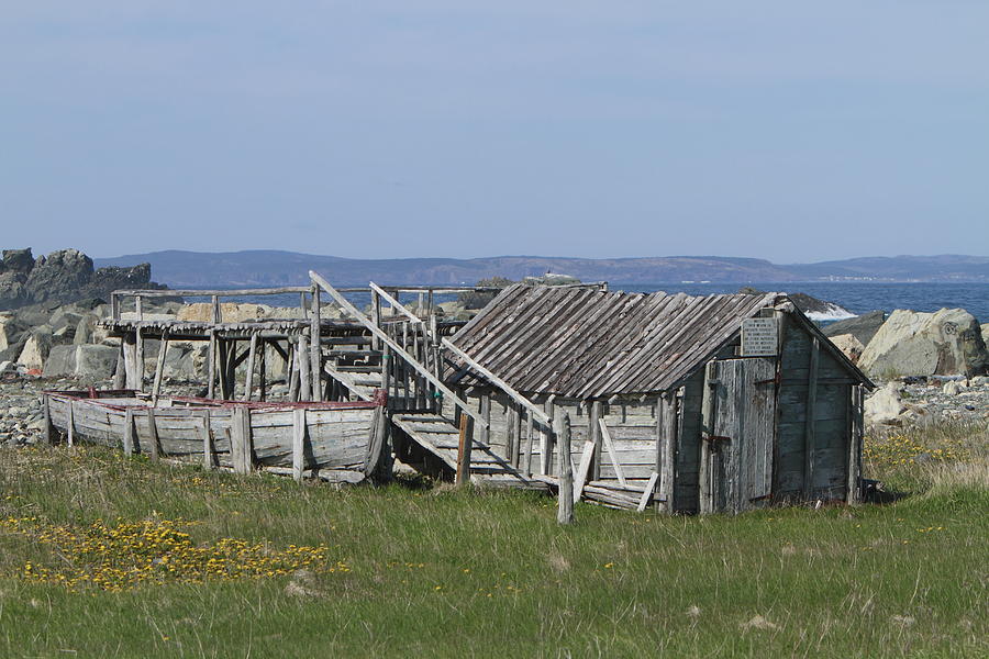 Old Wooden Shack And Boat Photograph by Gord Patterson