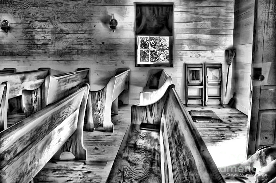 Old World Church B and W Photograph by Clare VanderVeen