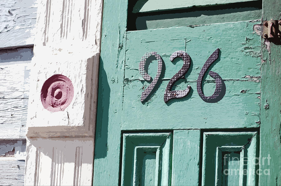 Old Worn Wooden Door and Numbers French Quarter New Orleans Cutout Digital Art Digital Art by Shawn OBrien