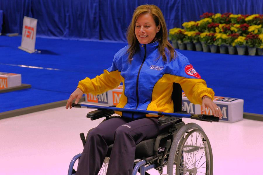 Sports Photograph - Olympian Cheryl Bernard Wheelchair Curling by Lawrence Christopher