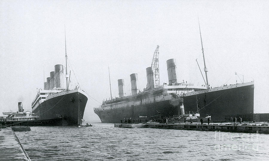 Olympic And Titanic At Belfast Photograph by Photo Researchers