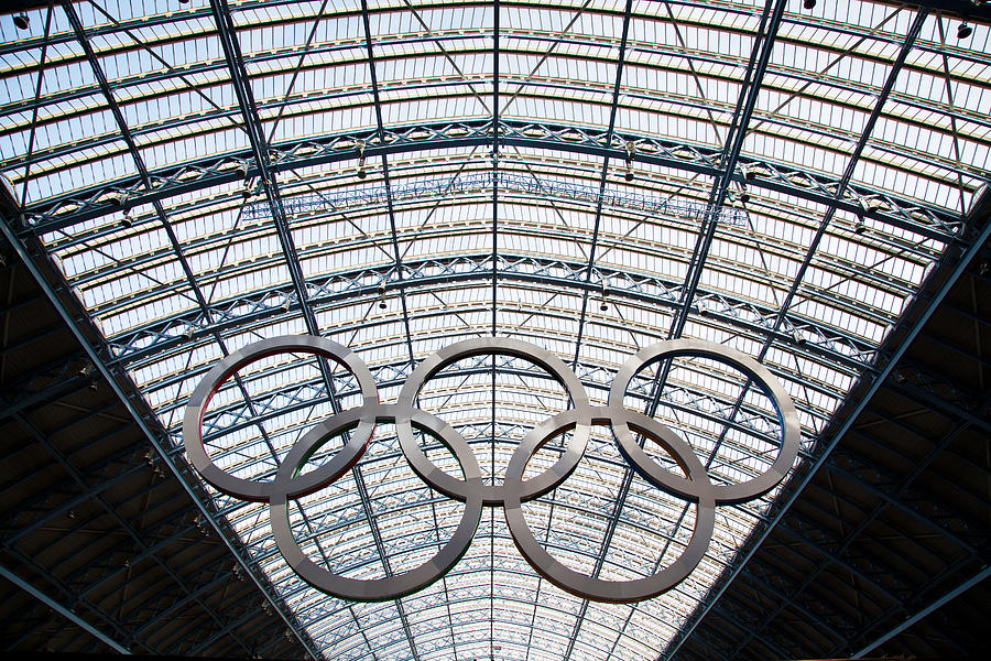Olympic Rings at St. Pancras Photograph by Adam Pender