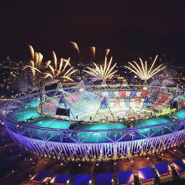 Olympic Stadium Fireworks Photograph by Lynda Larbi