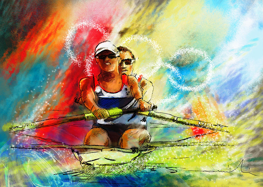 Olympics Rowing 03 Painting by Miki De Goodaboom