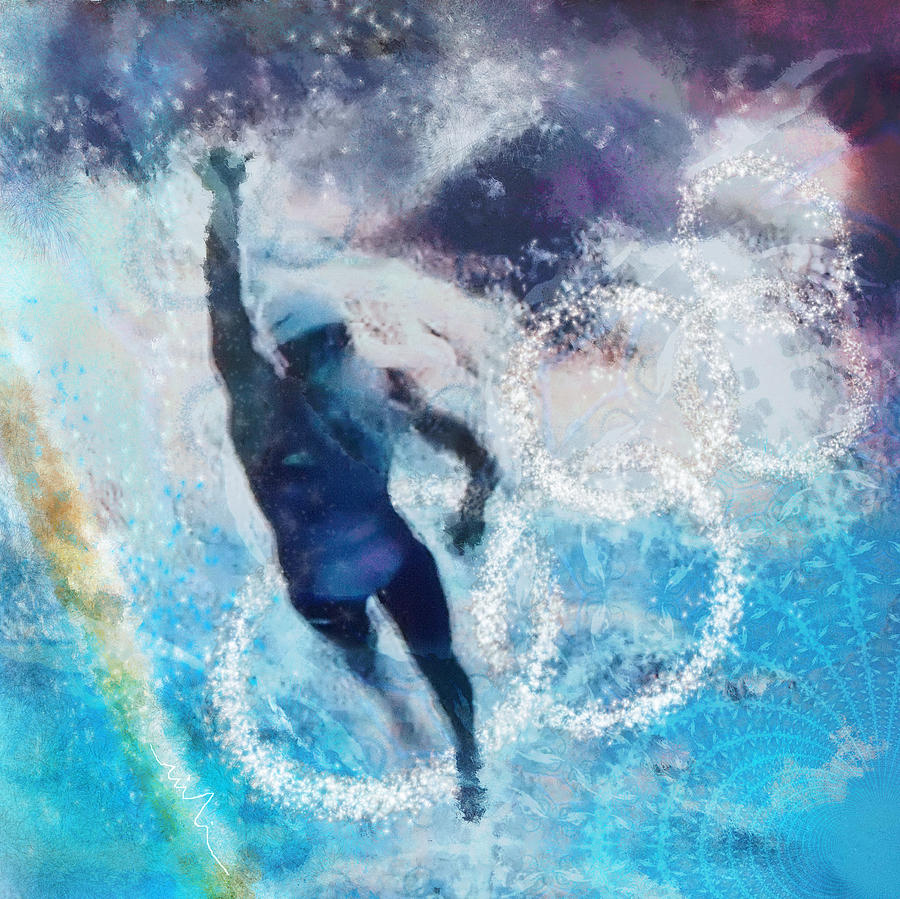Olympics Swimming 01 Painting by Miki De Goodaboom
