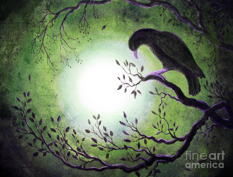 Ominous Bird in Somber Tones Digital Art by Laura Iverson