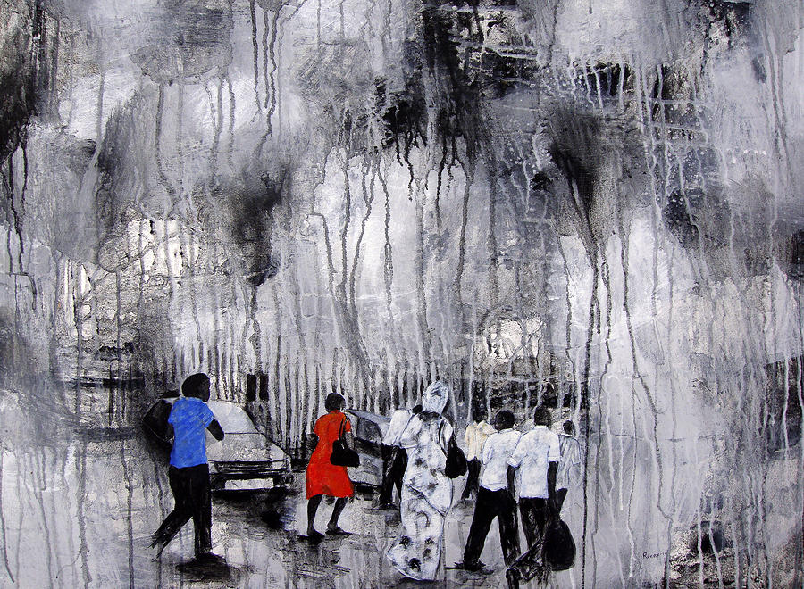 On Kampala Street Series Painting by Ronex Ahimbisibwe