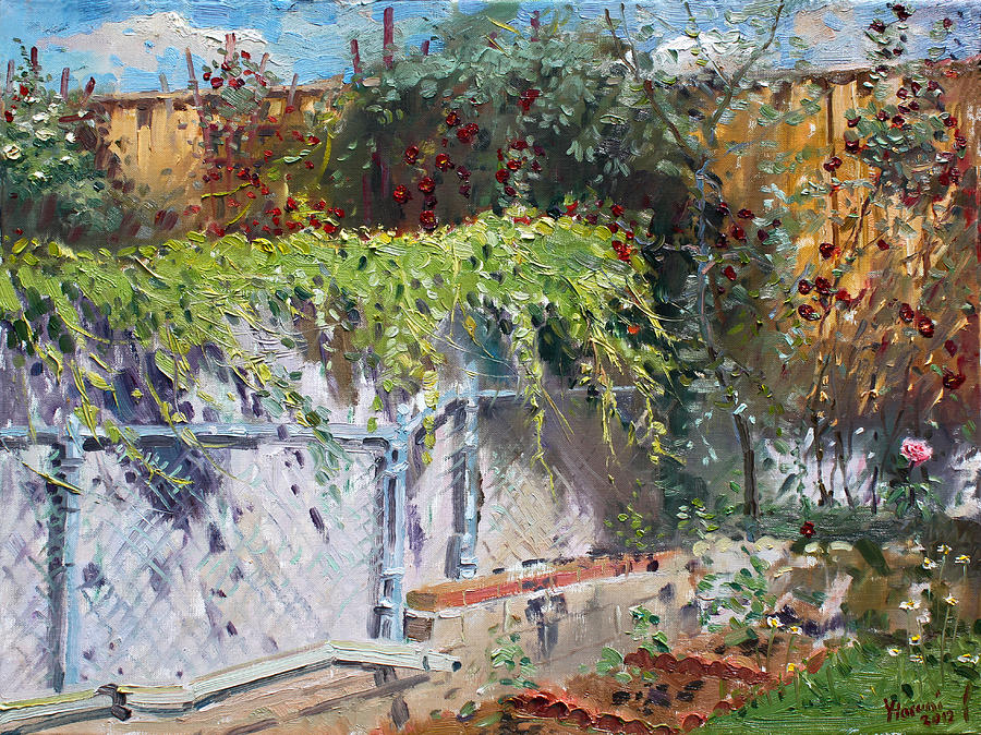 Flower Painting - On The Backyard of my Studio by Ylli Haruni