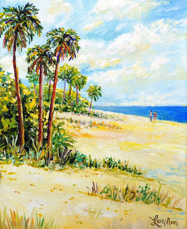 On the Beach Painting by Lou Ann Bagnall