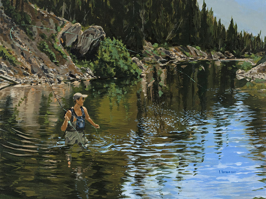 On the Deadwood River Painting by Les Herman