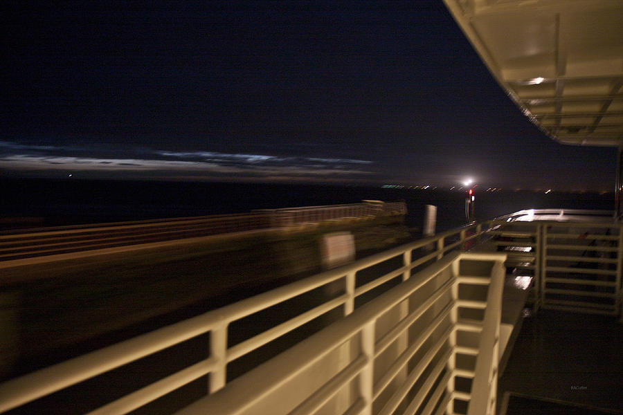 Ferry Photograph - On the Ferry at Night by Betsy Knapp
