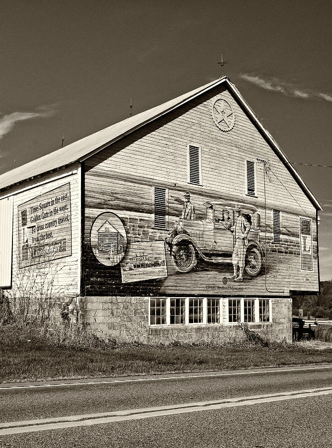 Transportation Photograph - On the Lincoln Highway sepia by Steve Harrington