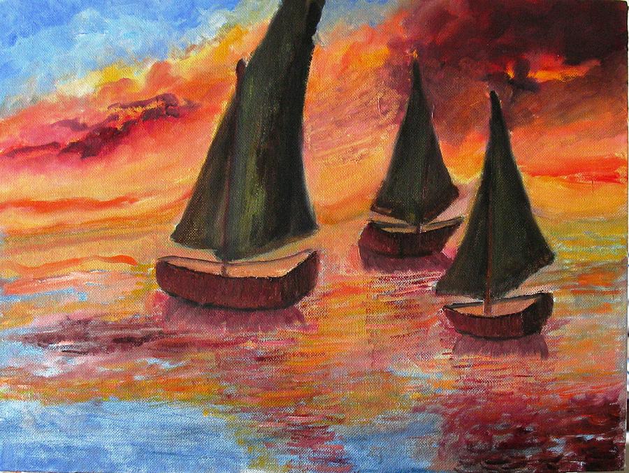 Landscape Painting - On the Nile by Selma Suliaman