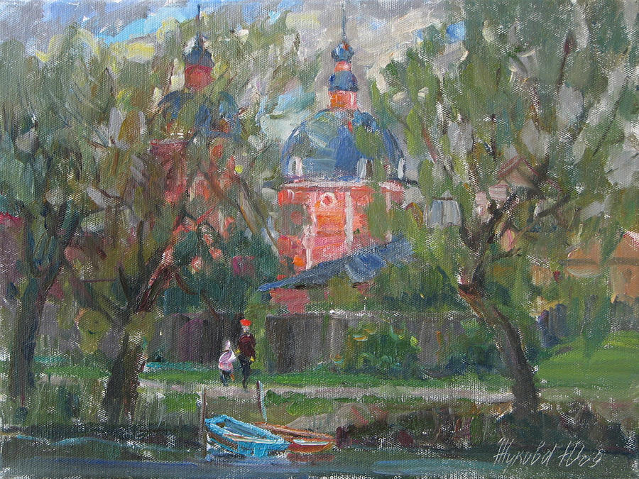 On the river Painting by Juliya Zhukova