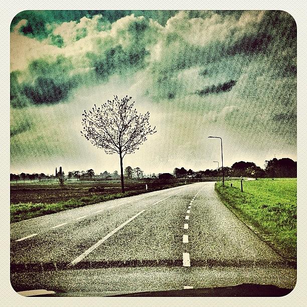 Landscape Photograph - On The Road To Get My Son From Daycare by Wilbert Claessens
