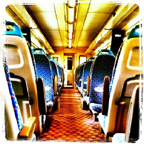 Train Photograph - On The Train #train #seats #door by Invisible Man