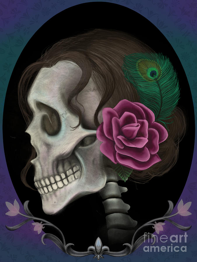 Skull Digital Art - Once a Dame by Melissa Senesac