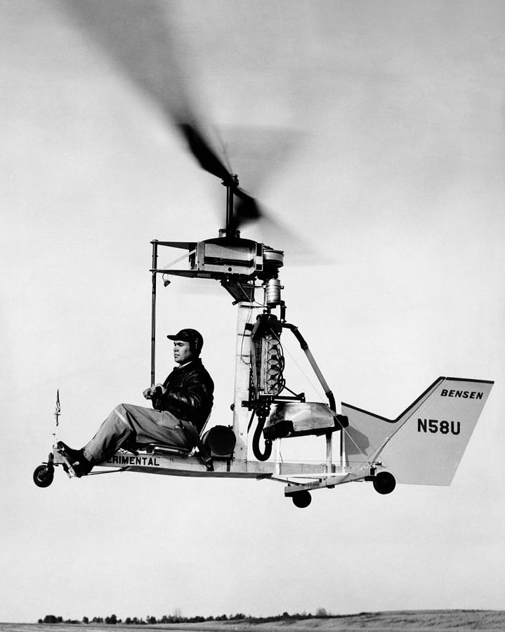 Portrait Photograph - One Man Helicopter That Uses A Mercury by Everett