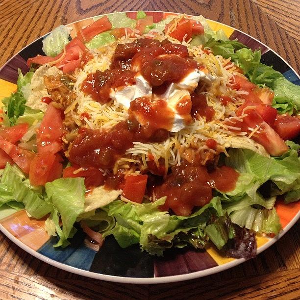 Yummy Photograph - One Of My Faves Taco Salad #tacosalad by Tiffany Spooner