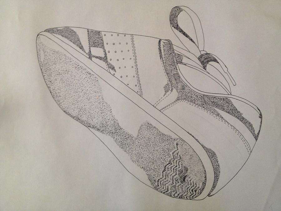 One Tennis Shoe Drawing by Jona Henshall