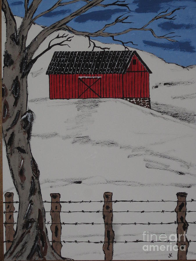 Winter Painting - Only A Winter Day by Jeffrey Koss