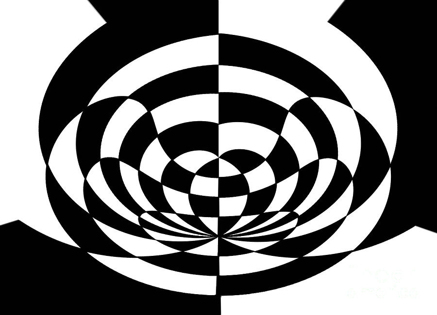 Black And White Painting - Op Art 2 by Two Hivelys