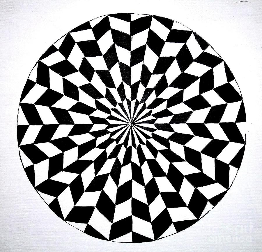Optical Illusion Painting - Opt Art 5 by Christina A Pacillo