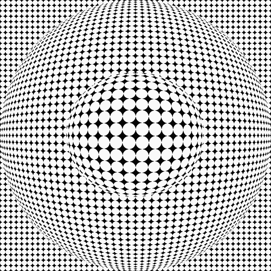 Abstract Digital Art - Optical illusion ball in ball by Sumit Mehndiratta