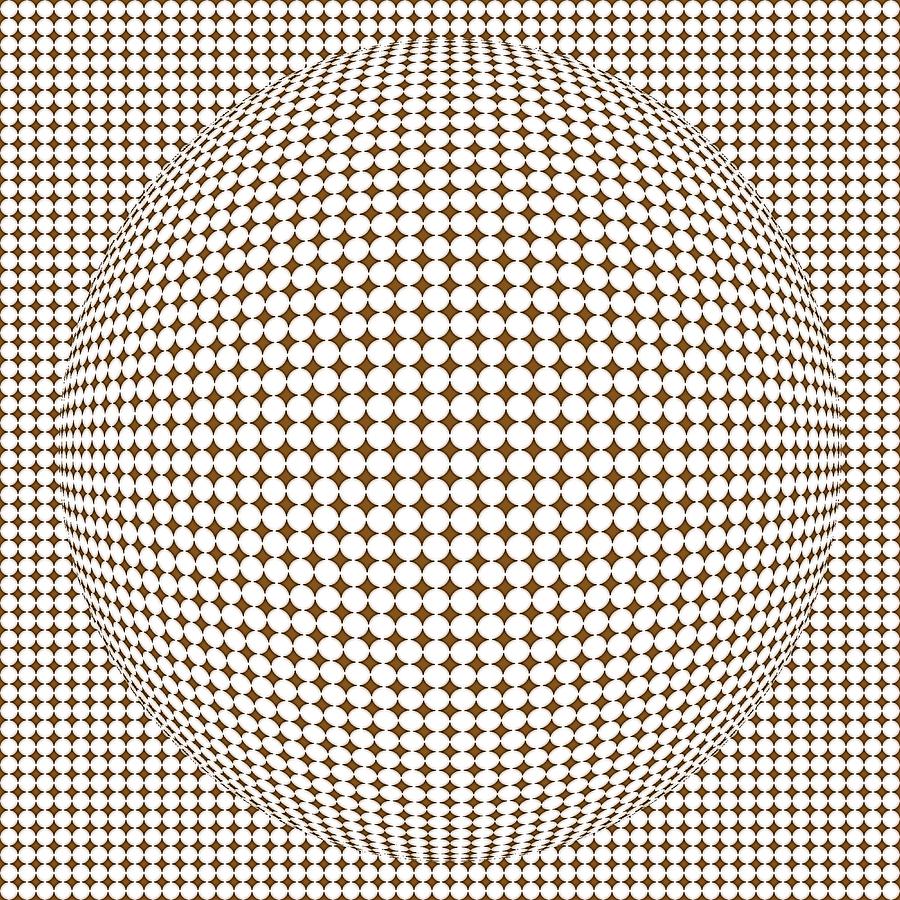 Abstract Digital Art - Optical illusion brown ball by Sumit Mehndiratta