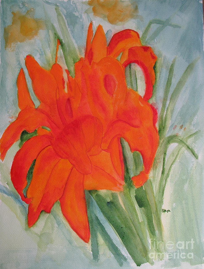 Orange Day Lily Painting by Sandy McIntire
