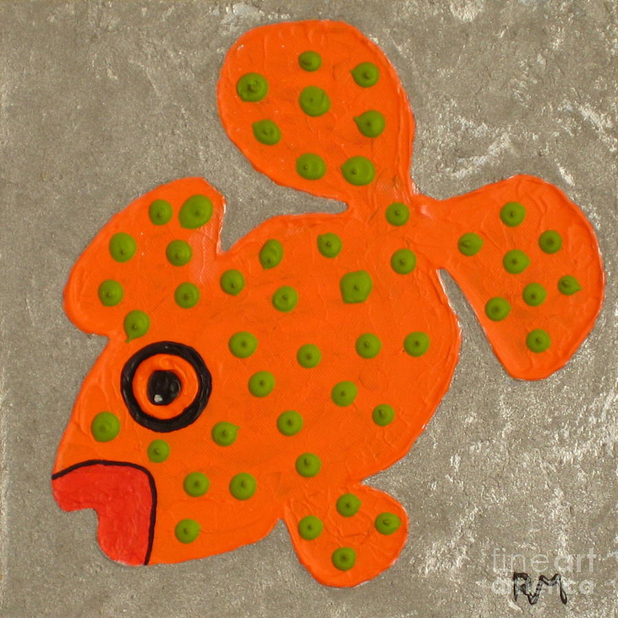 Fish Painting - Orange Fish by Ria Van Meijeren