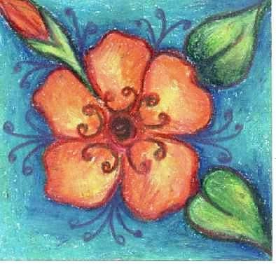 Orange Flower Drawing by Judith Correa