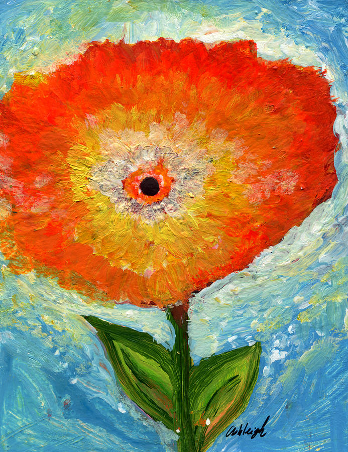 Orange Flower Pop  Painting by Ashleigh Dyan Bayer