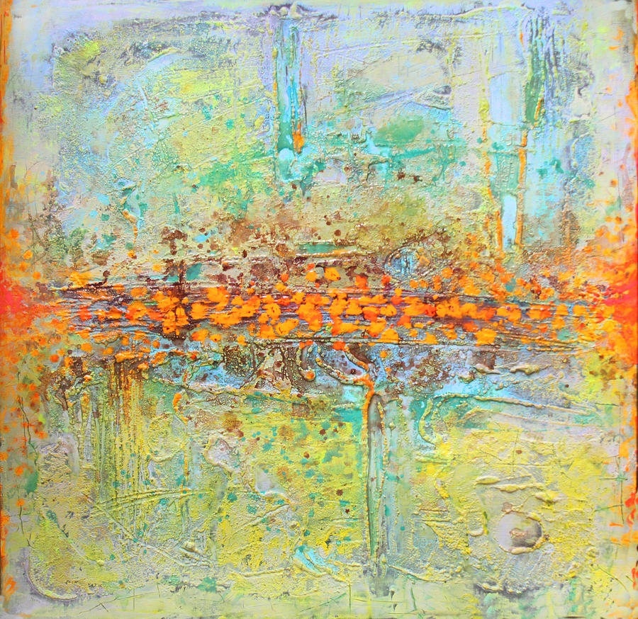 Orange Interference Painting by Lolita Bronzini