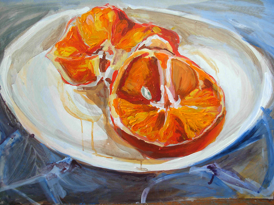 Still Life Painting - Orange by Jelena Cholic
