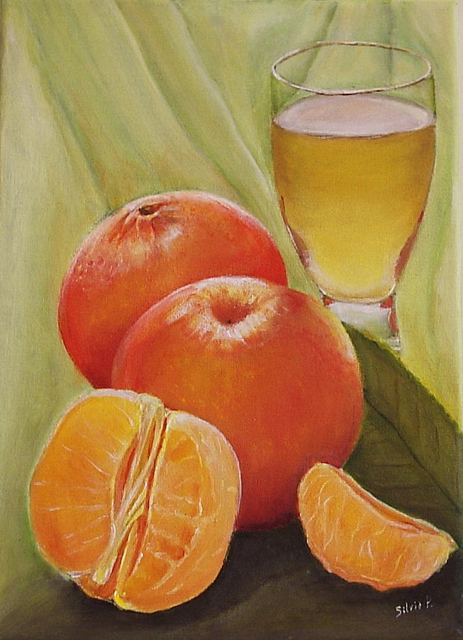 orange Juice Painting by Silvia Philippsohn