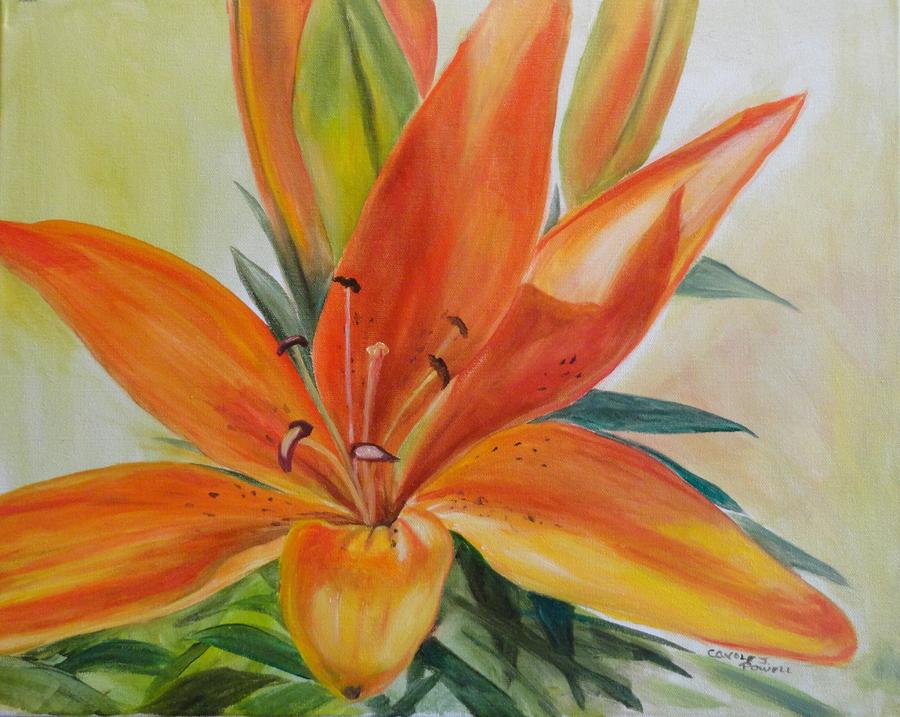 Orange Lily Painting by Carole Powell