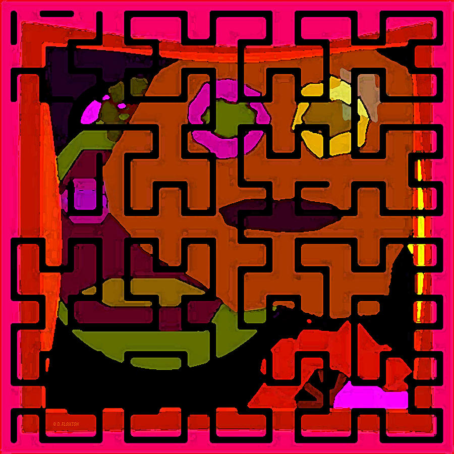 Orange Maze Digital Art by Dee Flouton
