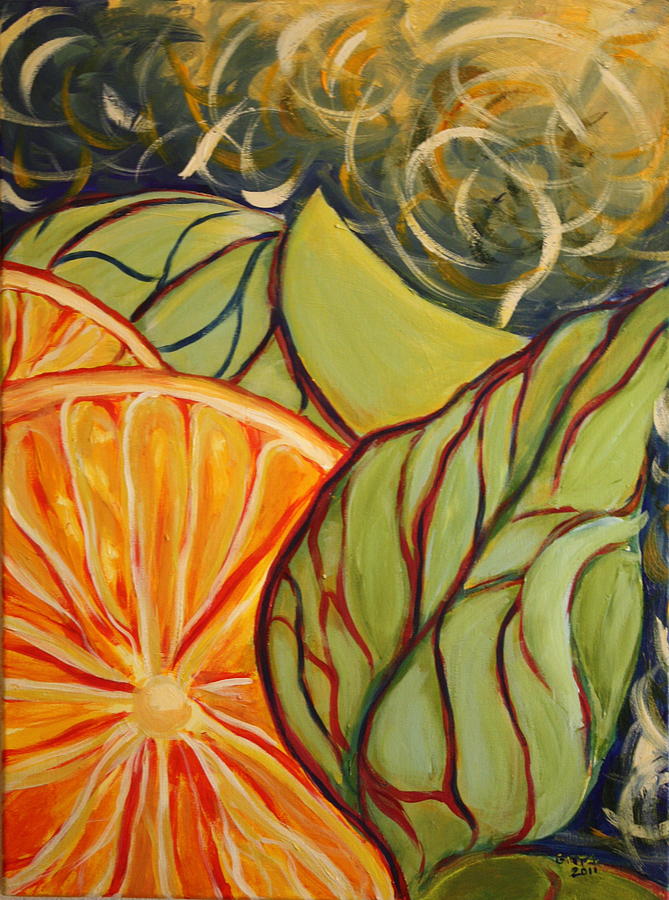 Orange Medley Painting by Gitta Brewster