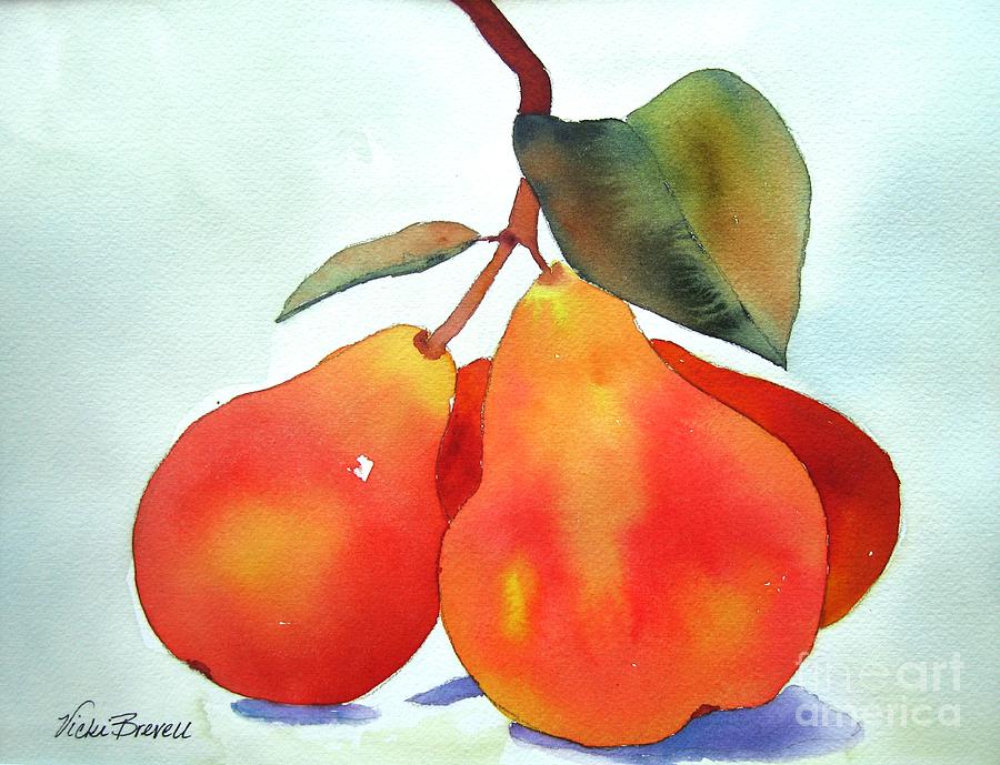 Orange Pears Painting by Vicki Brevell