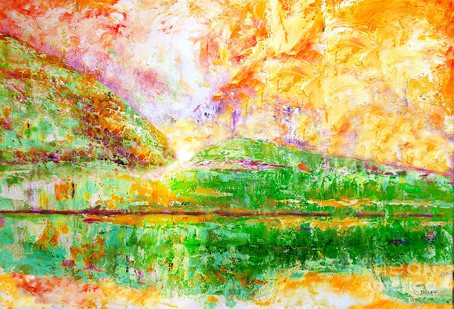 Abstract Painting - Orange Sky by Josie Duff