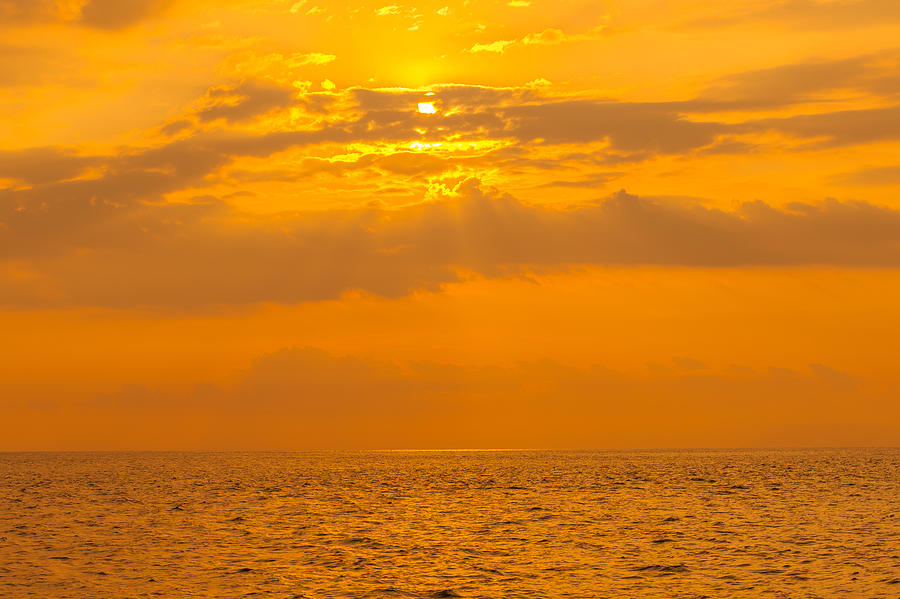 Sunset Photograph - orange sunset near jaco Costa Rica by Craig Lapsley