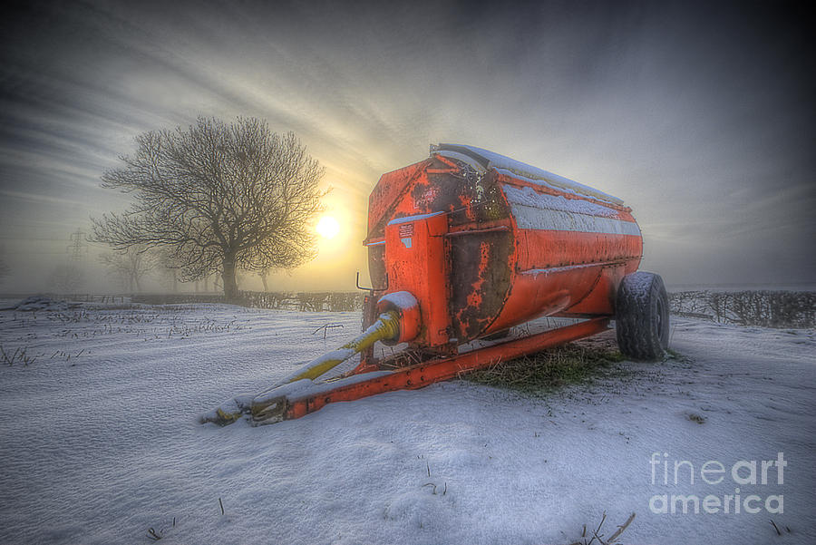 Winter Photograph - Orange Trailer by Yhun Suarez