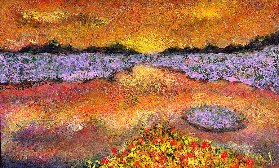 Nature Painting - Orange Twilight by ITI Ion Vincent Danu