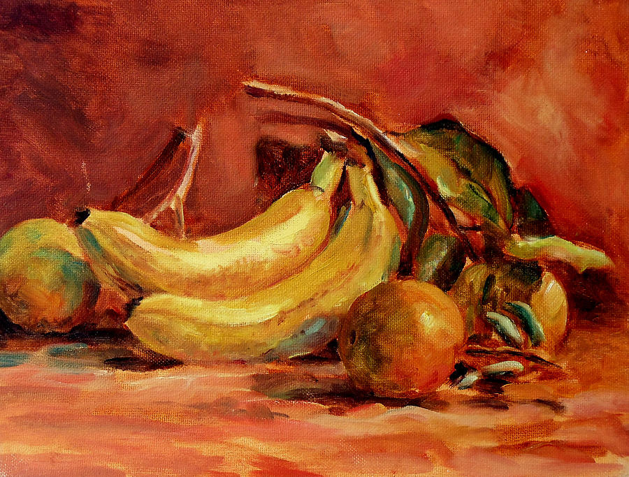 Nature Painting - Oranges and Bananas by Mark Hartung