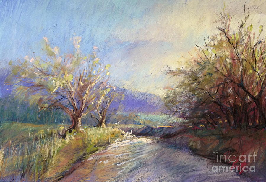 Spring Painting - Orchard Lane by Pamela Pretty