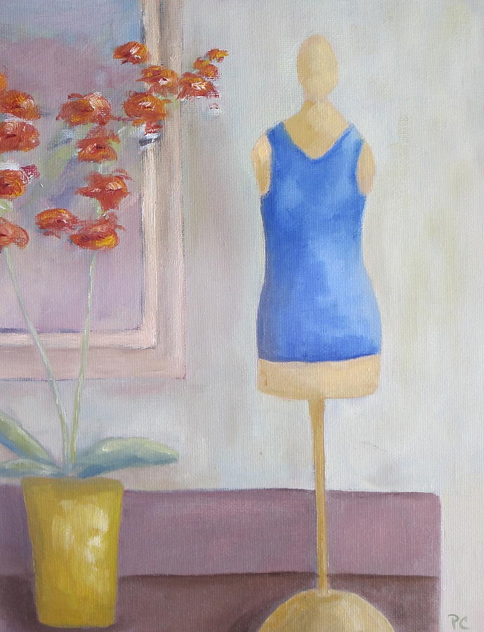 Still Life Painting - Orchid and mannequin by Patricia Cleasby