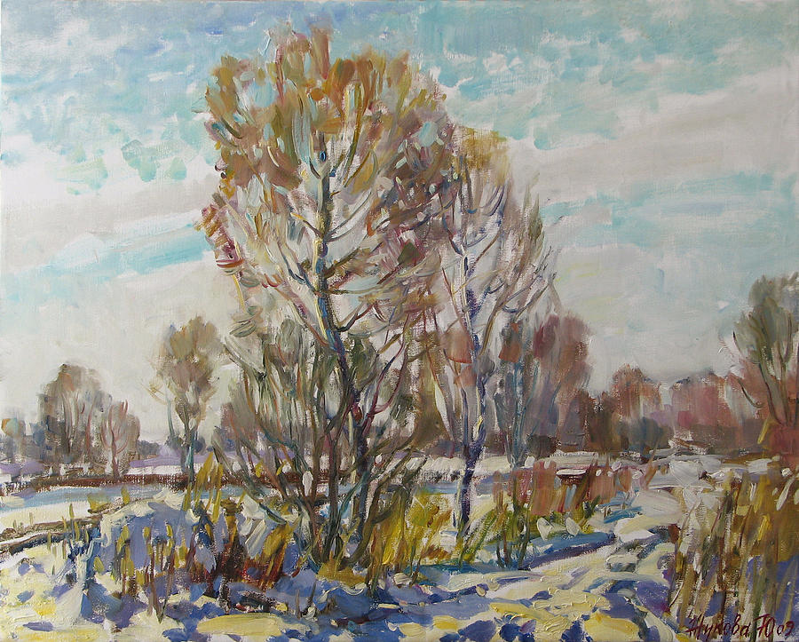 Ordinary Russian landscape Painting by Juliya Zhukova