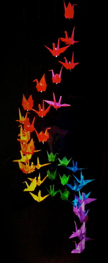  Origami  Crane Mobile Mixed Media by Nichol Albertson